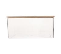 SOESFOUFU Sand Bath Box for Gerbils and Small Pets, Acrylic and Wood Hamster Accessory Khaki Colour, Sanitary Cage Sand Bath Container Beneficial to Pet's Health for Pet Cage