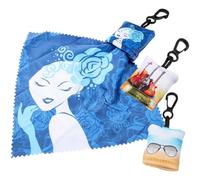SOESFOUFU Screen Cleaner Lens Wipes Portable Glasses Cloth Keychain Compact Fabric with Metal Ring Remove Smudges for Delicate Screens Mobile Phones Storing in Backpack 3Pcs Multi-Colour