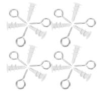 SOESFOUFU Self Drilling Drywall Anchors 20 Sets Lightweight Nylon and Iron Fixings with Eye Hooks Screws for Plasterboard and Gypsum Walls for Picture Frames and Hanging Brackets