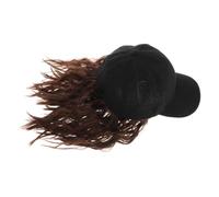 SOESFOUFU Short Curly Wig Baseball Cap for Women Men Synthetic Hair Bald Cap with Hair Easy Styling Hat Wig Comfortable Integrated Fit Brown Hairpiece for Everyday and Special Events