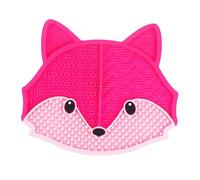 SOESFOUFU Silicone Cosmetic Brush Cleaning Mat with Suction Cup Portable Makeup Brush Scrubber with Deep Groove Design Durable Fox Shaped Makeup Tool Rose Red
