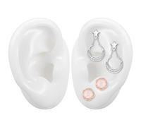 SOESFOUFU Silicone Ear Model Pair Artificial Human Ear Mold for Earrings Display Suitable for Jewelry Display and Piercing Practice