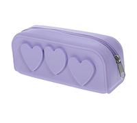 SOESFOUFU Silicone Makeup Brush Holder Zipper Bag Portable Makeup Tool Storage Case Durable Silicone Cosmetic Organizer for Easy Travel and Scratch Protection and Sundries Lavender Purple