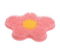 SOESFOUFU Silicone Shower Foot Scrubber Mat - Silicone Body Scrubber - Back Scrubbing Pad Back Washer for Clean Exfoliate Massage (Pink)