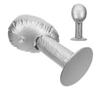 SOESFOUFU Silver Pvc Wig Stand Hat Display Support with Inflatable Design and Reusable Feature for Retail Displays and Clothing Collections, Minimalist Contemporary Wig Holder for Styling