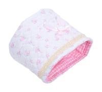 SOESFOUFU Small Pink Cotton Cosmetic Storage Basket with Elegant Lace Design and Butterfly Bow, Multi-purpose Bedside Table Organizer for Little Items, for Bedroom Or Living Room