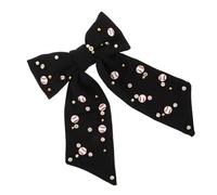 SOESFOUFU Sparkling Rhinestone Hair Clip Black Bowknot Spring Clip Hairpin for Women Dazzling Baseball Design Accessory for Parties Travel Lightweight Decorative Barrettes