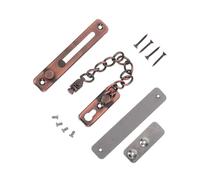 SOESFOUFU Stainless Steel Door Chain Lock Anti-Theft Bolt with Screws Security Latch for Hotels and Homes Easy Operation Double Lock System Dark Red Finish