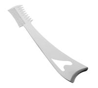 SOESFOUFU Stainless Steel Eyelash Comb Brush - Wide and Fine Tooth Dual Side Design - Portable Makeup Tool for Eye Lash Defining and Separation, Silver, Travel Size