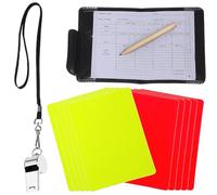 SOESFOUFU Standard Referee Kit with Red and Yellow Cards, Whistle and Scorebook, Portable Pvc and Abs Material Set for Football and Sports Games Daily Training