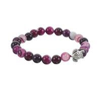 SOESFOUFU Stretching Natural Stone Turtle Bracelet with Elastic Design for Women, Purple, Metal Components Resist Fading, Great for Casual and Formal Occasions