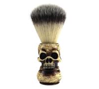 SOESFOUFU Sturdy Badger Hair Shaving Brush for Men with Skull Head Design, Space-Saving and Produces Rich Shave Lather, for Whiskers and Goatee Grooming on Trips and Travels