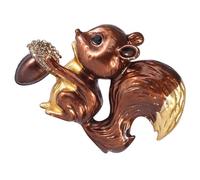 SOESFOUFU Stylish Brown Squirrel Brooch Pin Enamel, Animal Jewelry for Christmas Celebrations, Elegant Accessory for Women