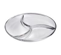 SOESFOUFU Three-Grid Tempered Glass Practical Divided Serving Plate Suitable for Hotels and Restaurants with Concise and Unique Style