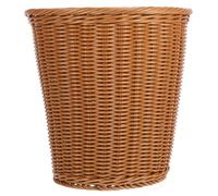 SOESFOUFU Trash Can Brown Colour Plastic Woven in Imitated Rattan Style, Sturdy and Practical Wastebasket with Chic and Elegant Design for Home Use Suitable for Kitchen or Bathroom