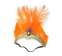SOESFOUFU Unique Orange Plume Party Headpiece for Ladies and Men, Quick Topper Costume Accessory Suitable for Pageant and Atmosphere Layout Makeup Prop