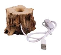 SOESFOUFU USB Rechargeable LED Light Base Wooden Crystal Ball Stand Nightlight for Office and Home