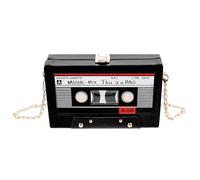 SOESFOUFU Vintage Cassette Bag Crossbody Handbag with Multifunctional Design and Spacious Interior, Pu and Polyester Material, Casual Shoulder Bag for Women