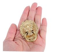 SOESFOUFU Vintage Lion Head Door Knocker Brass Handle for Cabinets Drawers Furniture Solid Brass Pull Ring with Distinctive Lion Motif Decorative Hardware for Wardrobes and Home Decor