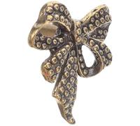 SOESFOUFU Vintage Solid Brass Bow Shaped Door Handle, Antique Finish Cabinet Pull for Wardrobe, Bedroom Kitchen Cupboards, Single Hole Drawer Knob Hardware Accessory