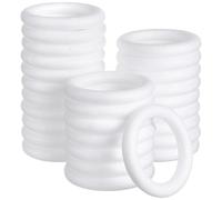 SOESFOUFU White Polystyrene Foam Rings 30pcs Round Circles for Boys and DIY Art Class and Holiday Wreath Accessories