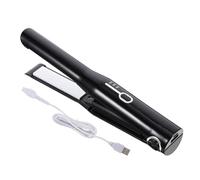 SOESFOUFU Wireless Multifunctional Hair Curler and Straightener Portable Mini Travel Flat with Temperature Settings for Long Hair Professional Styling Tool Black