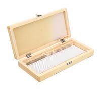 SOESFOUFU Wooden Microscope Slide Storage Box for Slides Sturdy Specimen Holder Container Secure Biological Organizer for Education and Lab Use