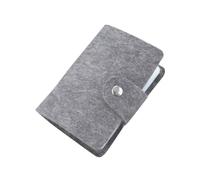 SOESFOUFU Wool Felt Slot Credit Card Holder Wallet for Men Women Light Grey Organizer Pouch for Ids Coins and Business Cards for Travel