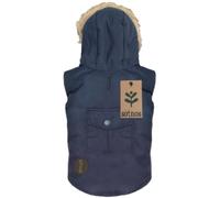 Sötnos Dog Parka Coat - Navy Fur-Trim Hooded Jacket for Dogs - Waterproof Windproof Outdoor Winter Pet Coat - Stylish Scandinavian Design - Keeps Dogs Warm, Dry & Cosy - Large Size, 43cm Back