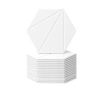 Soeudgh 16 Pcs Acoustic Foam Panels 12x10x6x0.4 Inch,Self Adhesive Sound Proof Foam Wall Panels,for Acoustic Treatment (White)