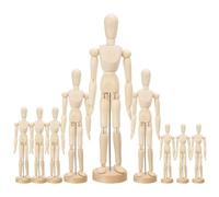 Soeudgh 9 Pcs Artist Mannequin Model Wooden Manikin Drawing Moveable Figure Model with Stand Flexible Jointed Mannequin