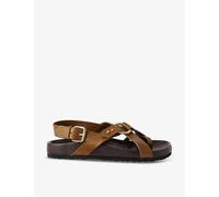 Soeur Womens Bronze Mexico Crossover-strap Leather Sandals Eur 41 / 8 Uk Women