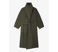 Soeur Womens Vert De Gris Albatros Wide-collar Relaxed-fit Cotton Coat S