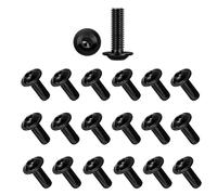 SoeUyd M5 x 16 mm Countersunk Screws Flat Head Screws Stainless Steel A2 V2A Phillips Full Thread Black Oxide Pack of 20