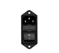 SOEWGAIJI 10A Socket with Large Boat Switch with Double Insurance and Light Ac Power Socket Male Socket 15A/6A(Black,15A)