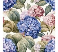 SOEWIOU 300 * 44.5cm Colourful Flowers Wallpaper，Waterproof Wallpaper Vinyl Blue and Pink Hydrangea Self Adhesive Contact Paper for Home Bedroom Cabinets and Kitchen Deco