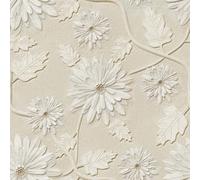 SOEWIOU 3D Floral Wall Paper Beige Daisy Floral Peel and Stick Wallpaper,44.5×600cm Bedroom Livinroom Cabinet Bathroom Waterproof Self Adhesive Vinyl Wallpaper