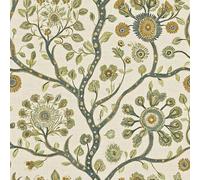 SOEWIOU Vintage Knit Pattern Peel and Stick Wallpaper, 44.5×300cm Dark Tree Branches Floral Leaves Removable Self Adhesive Wallpaper Bedroom Livinroom Kitchen Bathroom Waterproof Vinyl Wallpaper