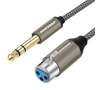 SOEYBAE 7.5M/25FT 6.35mm (1/4 Inch) TRS to XLR Cable Male to Female,Nylon Braided Unbalanced Interconnect Wire Mic Cord for Dynamic Microphone