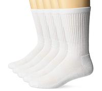 Sof Sole All Sport Crew Athletic Performance Socks, White, Mens Large 10-12.5, 6-Pack