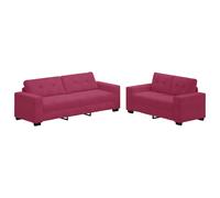 Sofa 2 pcs Fabric Modern Living Room Seating Comfortable Couch 2-Seater vidaXL