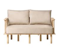 Beliani 2 Seater Fabric Sofa Beige Asker, Brown