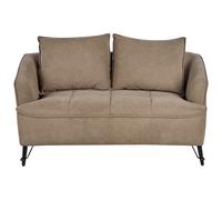 Sofa 2 Seater HOBRO Fabric Light Brown