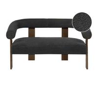Sofa 2 Seater ILBRO Boucle Black/ Dark Brown