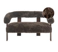 Sofa 2 Seater ILBRO Faux Fur Dark Brown