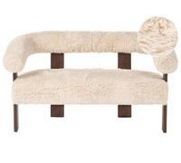 Sofa 2 Seater ILBRO Faux Fur Off-White/ Dark Brown
