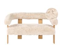 Sofa 2 Seater ILBRO Faux Fur Off-White/ Light Brown