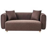 Beliani Sofa 2 Seater Lillerod Fabric Dark Brown