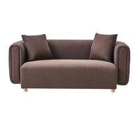 Beliani Sofa 2 Seater Lillerod Fabric Dark Brown