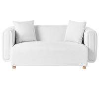 Beliani Sofa 2 Seater Lillerod Fabric White